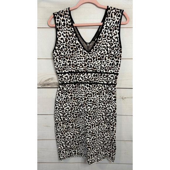 BCBGMaxAzria Dresses & Skirts - BCBGMaxAzria Black and White Leopard Print Mini Dress
